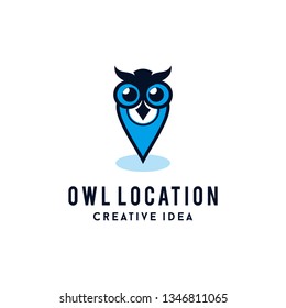 Owl location/map icon vektor logo design