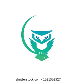 owl logo alighted. design symbol concept illustration