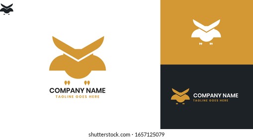 Owl Logo - All elements on this template are editable with vector software