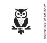 owl logo animal simple line vector, Simple owl head logo design icon cute animal vector owl logo vector ,Cute Owl Icon Representing Nocturnal Wildlife, Forest Creatures