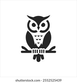 owl logo animal simple line vector, Simple owl head logo design icon cute animal vector owl logo vector ,Cute Owl Icon Representing Nocturnal Wildlife, Forest Creatures