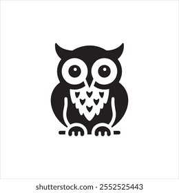 owl logo animal simple line vector, Simple owl head logo design icon cute animal vector owl logo vector ,Cute Owl Icon Representing Nocturnal Wildlife, Forest Creatures