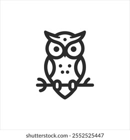 owl logo animal simple line vector, Simple owl head logo design icon cute animal vector owl logo vector ,Cute Owl Icon Representing Nocturnal Wildlife, Forest Creatures