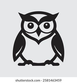 owl logo animal simple line vector, Simple owl head logo design icon cute animal vector owl logo vector
