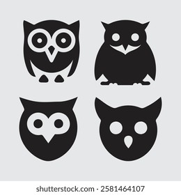 owl logo animal simple line vector, Simple owl head logo design icon cute animal vector owl logo vector