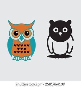 owl logo animal simple line vector, Simple owl head logo design icon cute animal vector owl logo vector