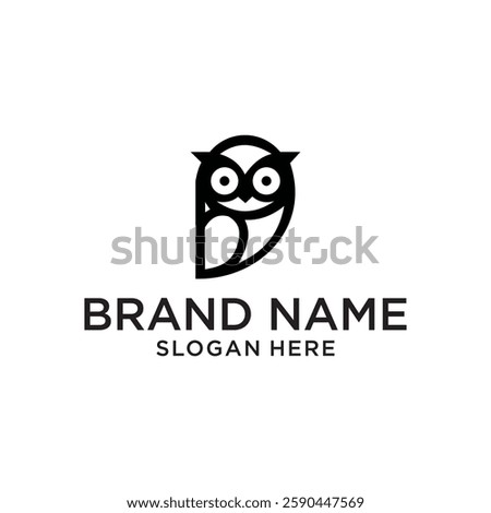 owl logo animal simple line vector, Simple owl head logo design icon cute animal vector owl logo vector