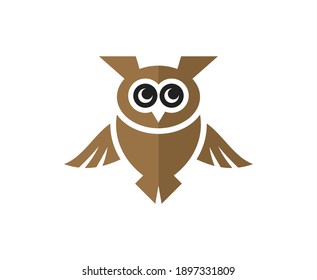 Icono de diseño de aves con logotipo de búho 