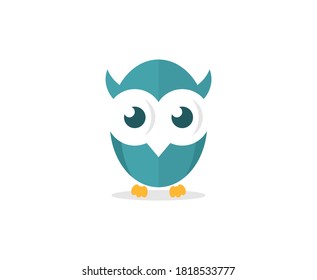 Owl logo bird smart icon 