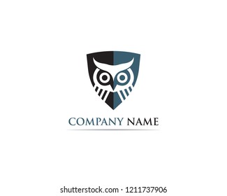 Owl logo bird vector