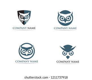 Owl logo bird vector