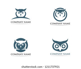 Owl logo bird vector