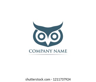 Owl logo bird vector