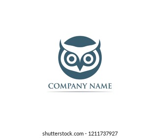 Owl logo bird vector