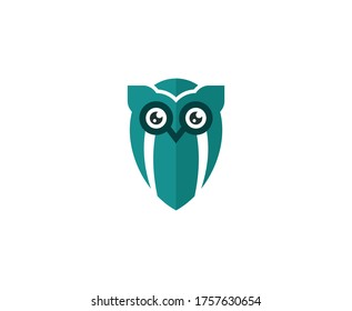 Icono del vector de ave con logotipo de búho 