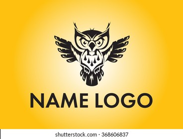 owl logo in black