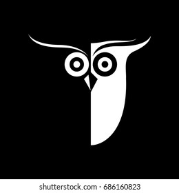 Owl Logo In Black background