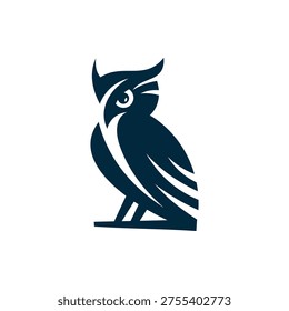 owl logo black and white