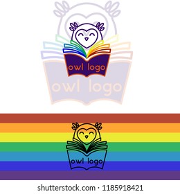 owl logo with book