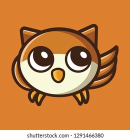 owl logo cartoon design 