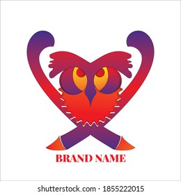 owl logo concept combination with pencil