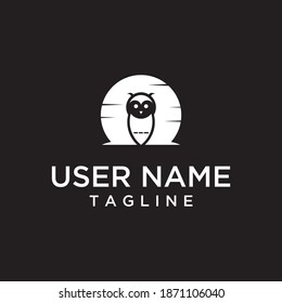 The owl logo concept at night is unique, simple for shirt logos, scenery logos