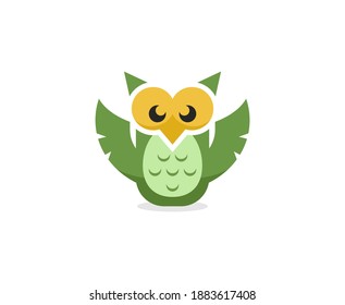 Eule-Logo, süße Illustrationssymbol 