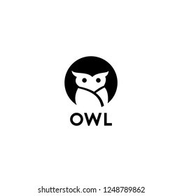 Moon Owl Logo Flat Stock Vector (Royalty Free) 714530737