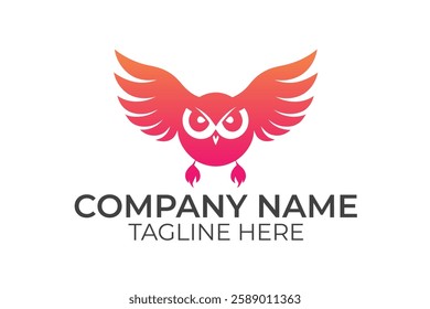 Owl logo design. Bird logo template. Bird logo design.