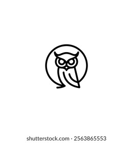owl logo design, owl bird logo vector illustration. minimalist