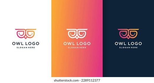 Owl logo design concept with creative style concept