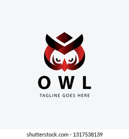 Owl logo design concept. Owl head icon. Vector illustration