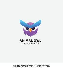 owl logo design gradient colorful illustration