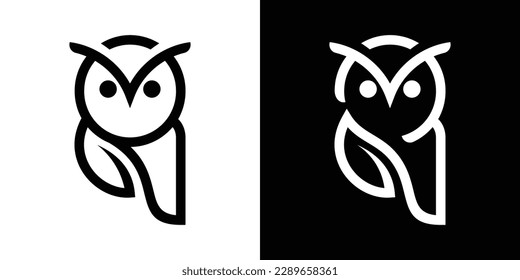 owl and and logo design icon vector illustration