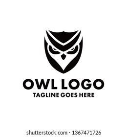 Owl Logo Design Inspiration. Flat And Retro Icon. Face Animal Character Symbol. Luxury Graphic Vector. Royal And Unique Logotype. Emblem For Company,Business and Brand.