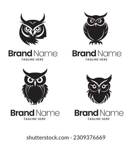 Owl logo design, owl mascot logo design, owl illustration, owl minimal logo vector,