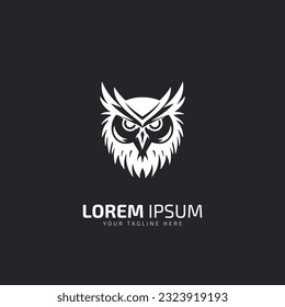 Owl logo design, night hunter logo, bird logo.