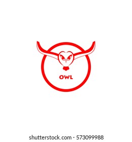 owl logo design red
