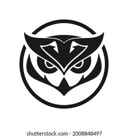 owl logo design sillhouette vector