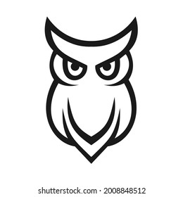 owl logo design sillhouette vector