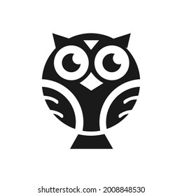 owl logo design sillhouette vector