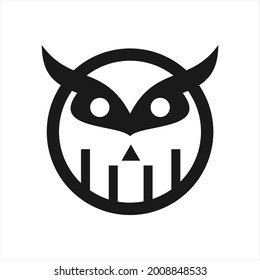 owl logo design sillhouette vector