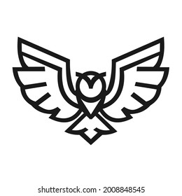 owl logo design sillhouette vector