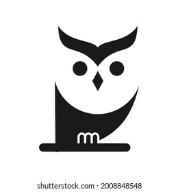 owl logo design sillhouette vector