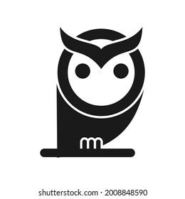 vector de sillhouette de diseño de logotipo de búho