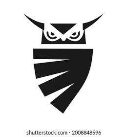 owl logo design sillhouette vector