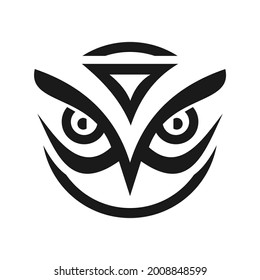 owl logo design sillhouette vector