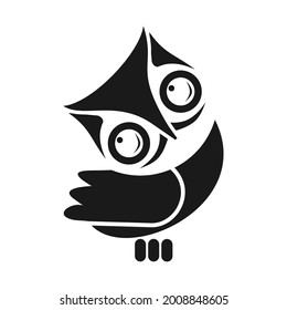 owl logo design sillhouette vector