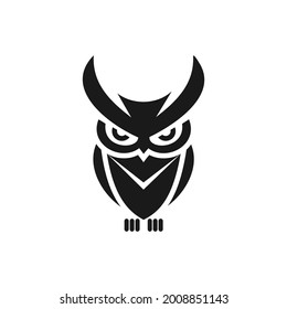 owl logo design sillhouette vector