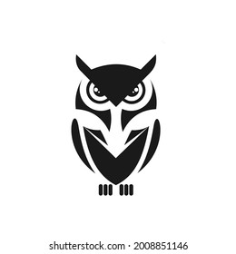 owl logo design sillhouette vector